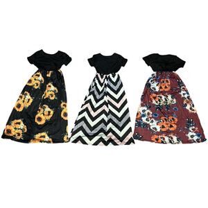 Lot Of 3 Women’s XL Maxi Dresses Floral Chevron Boho Summer Long